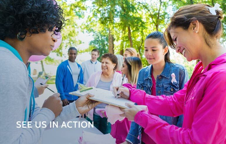 Group of people at a community service event